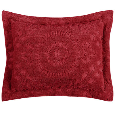 Rio 100% Cotton Tufted Pillow Sham with Medallion Pattern Machine Washable Pillow Cover for All Season