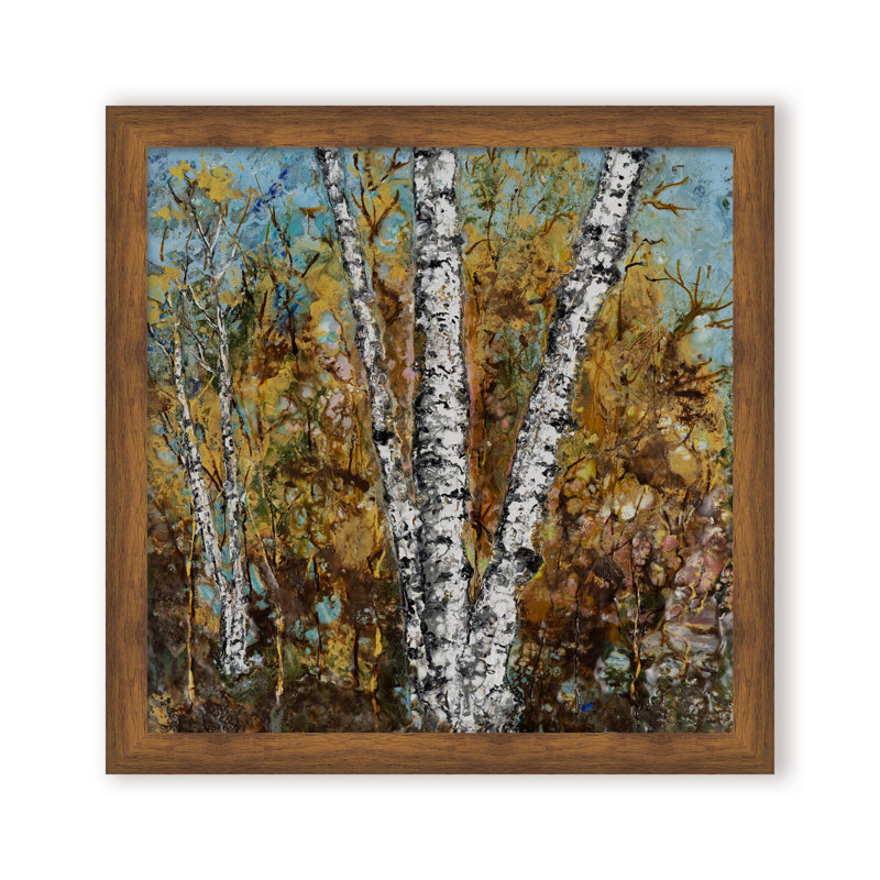 "Burnished Birch" Canvas Wall Art By Karen Biery Print by Karen Biery, 12" H x 12" W x 1.125" D, Framed Print, Brown