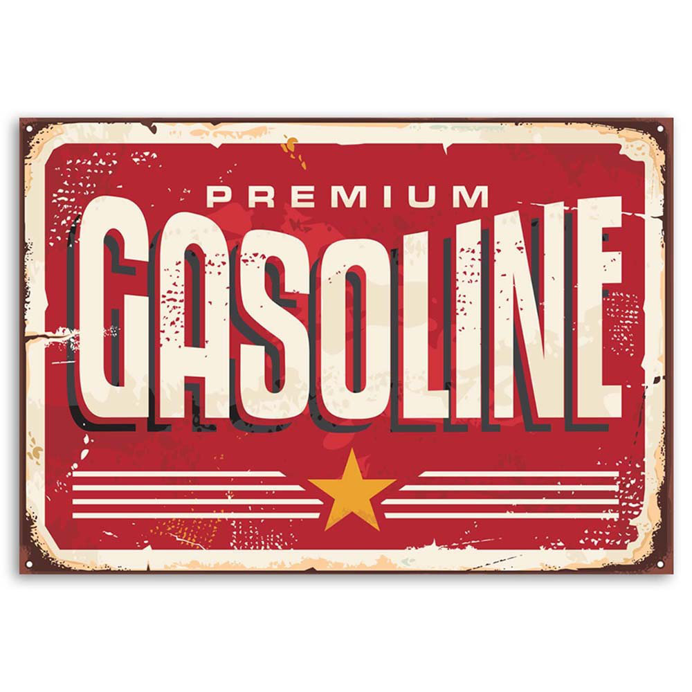 Leinwandbild Retro Sign Gasoline