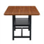 Ensemble de salle à manger pour 6 personnes en noyer et noir mat avec table rectangulaire de 71 pouces et chaises en tissu technique, style minimaliste moderne