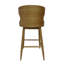 Tabouret de bar de style Mid-Century moderne avec assise rembourrée et structure en bois d'hévéa durable