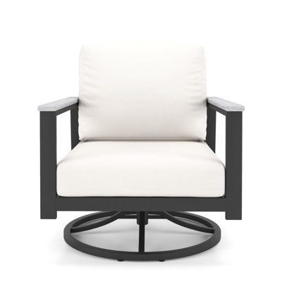 Townsend Outdoor Townsend Swivel Rocking Metal Chair with Cushions