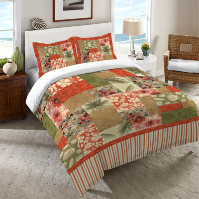 Tropical Patchwork Machine Woven Duvet Cover