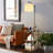 59.06'' Tray Table Floor Lamp with USB & Type-C & AC Port，Modern Shelves Side Table
