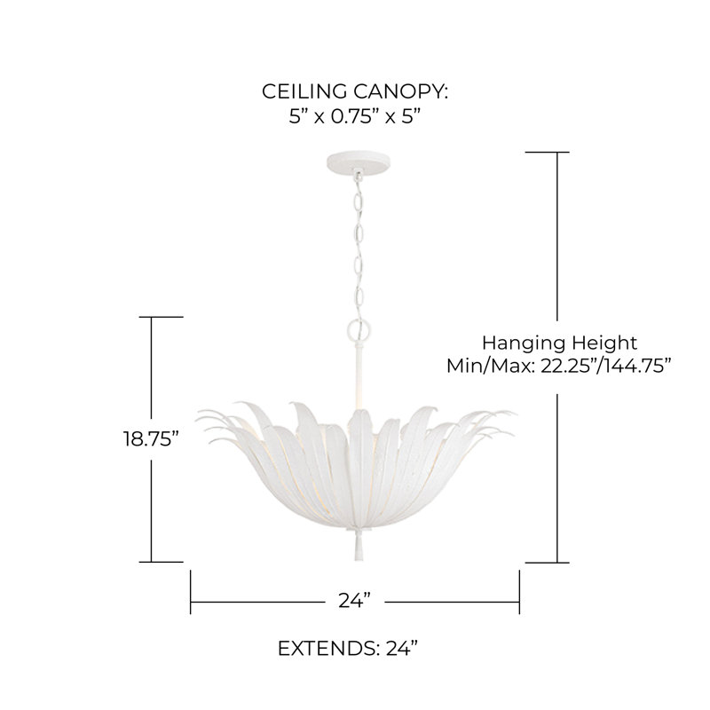  Luminaire bol suspendu à 4 lumières, Blanc