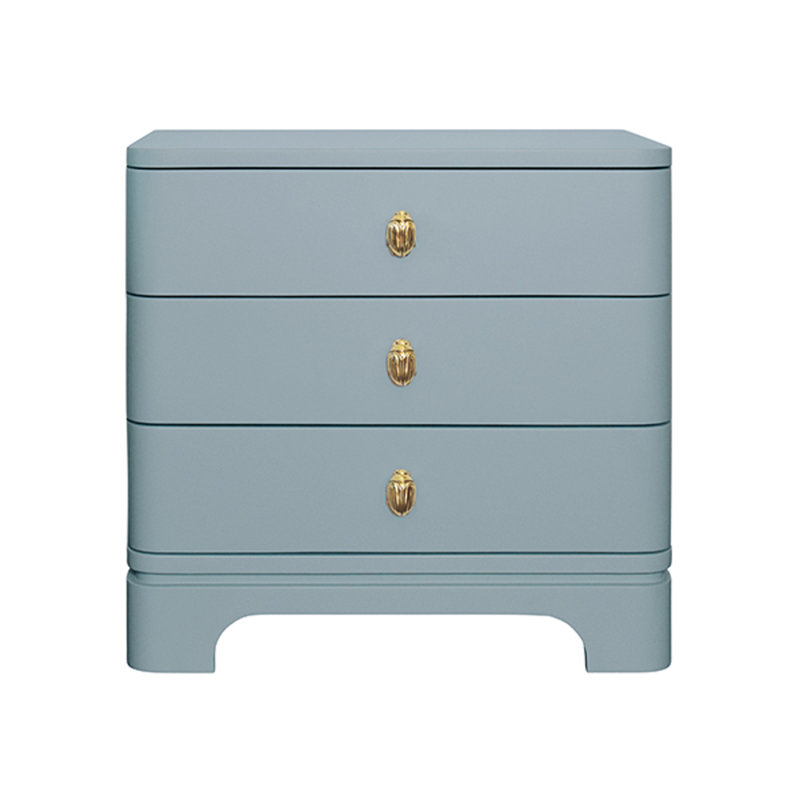 Fortune Solid Wood End Table, Blue