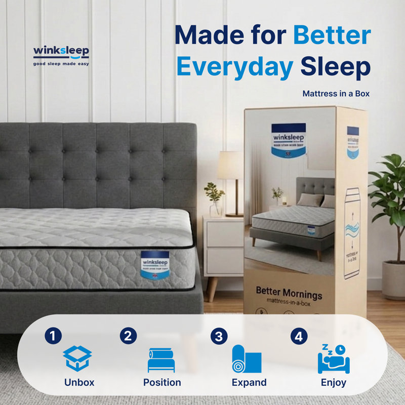 Winksleep  Medium-Firm Open Coil Mattress -Comfortable Supportive Mattress , Kingsize (5')