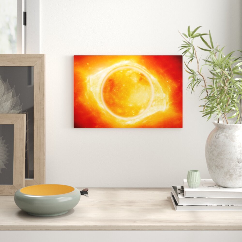 Leinwandbild „Sonne Feuerball“, Grafikdruck