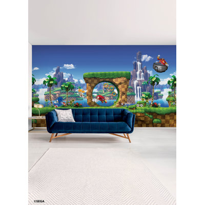Sonic the Hedgehog Green Hill Peel and Stick Mural
