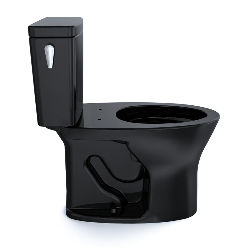 Drake® Dual-Flush Elongated Two-Piece Toilet, 12", Ebony