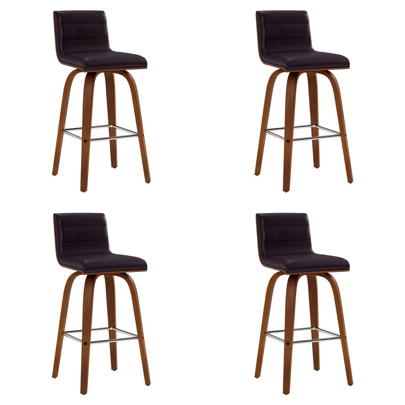 Tabouret de bar pivotant à hauteur de comptoir ou à hauteur Vienna Vienna, Brun / Noyer, 4