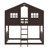 Twin Over Twin Size House Bunk With Ladder And Window,Wood Bunkbed W/Full-Length Guard Rail & Ladder,Slat Support-244794842