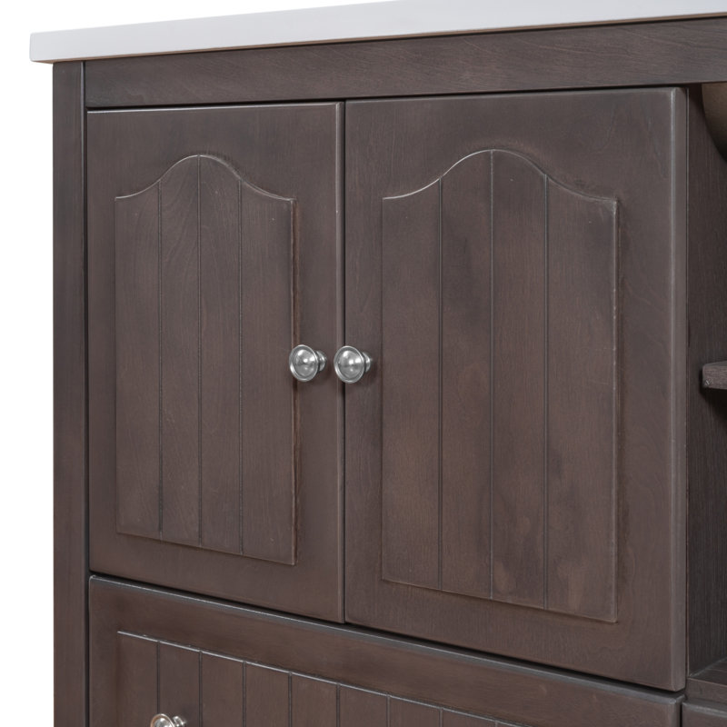 35.04'' Single Bathroom Vanity Base Only, Brown