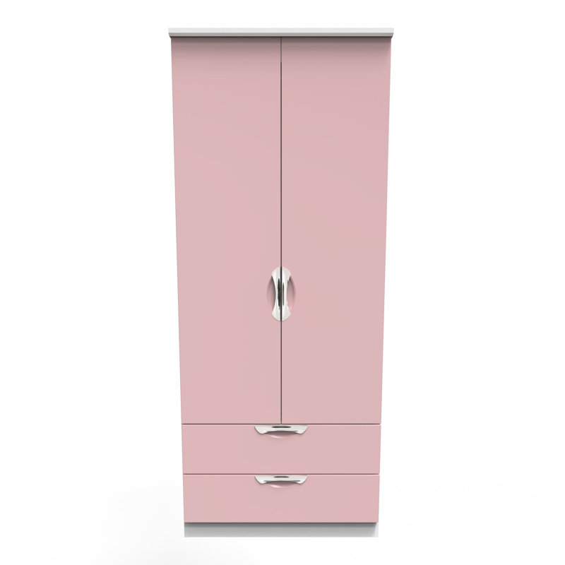 Bhodhini Manufactured Wood Wardrobe, Pink/White
