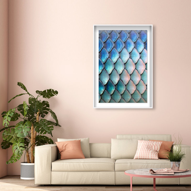 Mermaid Zoom Shadowbox Fantasy & Sci Fi Print by Oliver Gal, Black Frame, 10 x 15, 55.5"H x 37.5"W, White Shadowbox