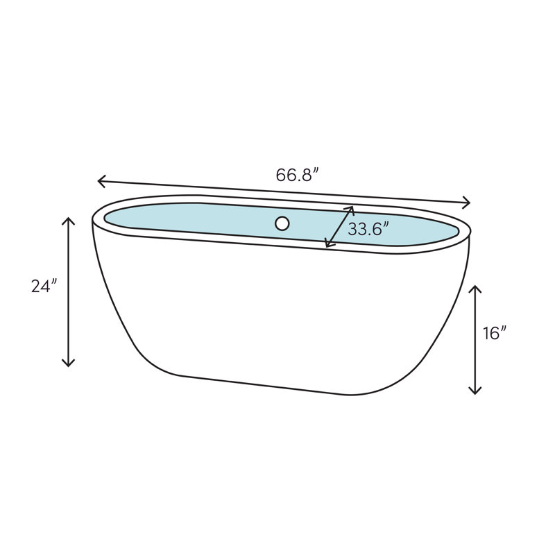 Royal 66.78'' x 33.62'' Bathtub