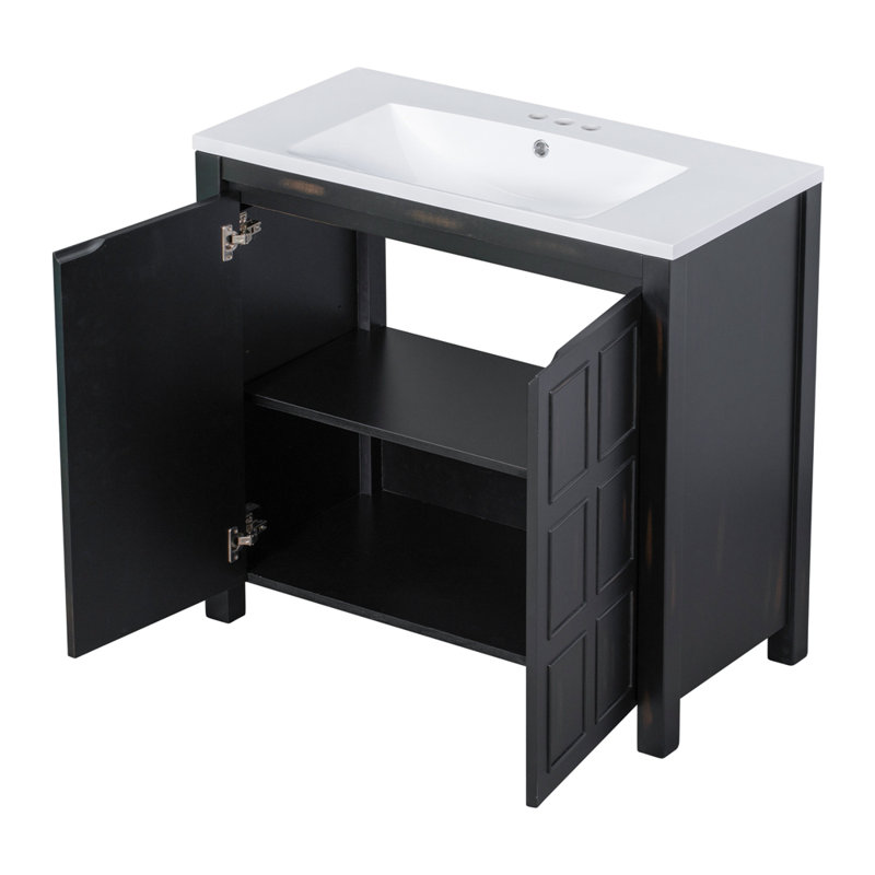 Organisateur de meuble-lavabo 36 po avec lavabo, Espresso