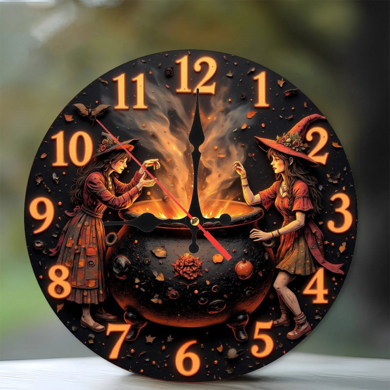 Witches Brewing Potion Clock