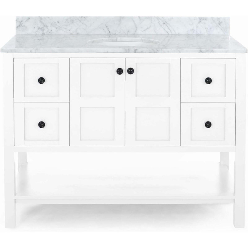 Meuble-lavabo simple 49 po avec plateau en marbre Odel