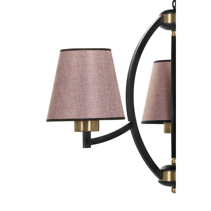Lustre géométrique à 5 lumières Roark, Noir, Rose