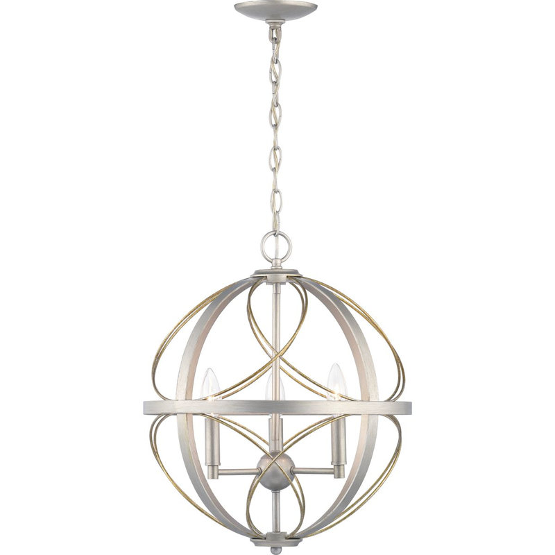 Brandywine 3 - Light Dimmable Globe Chandelier, Silver Ridge