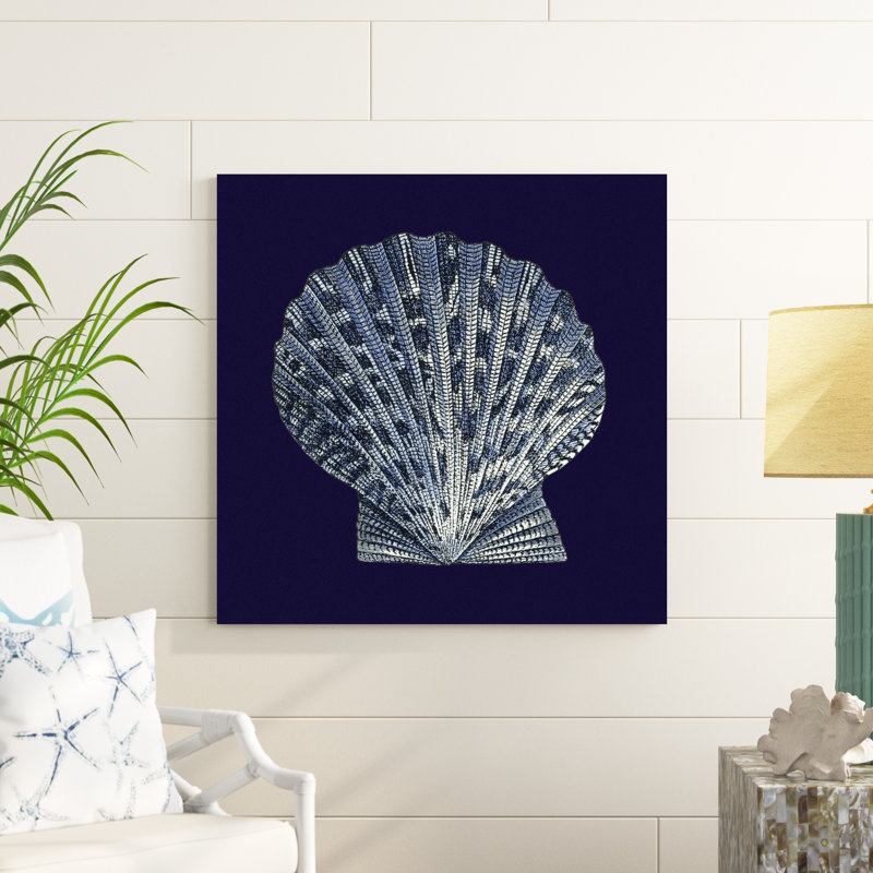Y SE PAPER Indigo Shells, H 36 po x l 36 po x P 1,25 po