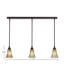 Luminaire suspendu linéaire sur pied 3 lumières avec verre en cristal cannelé de 5,5 po-32325893-32325890
