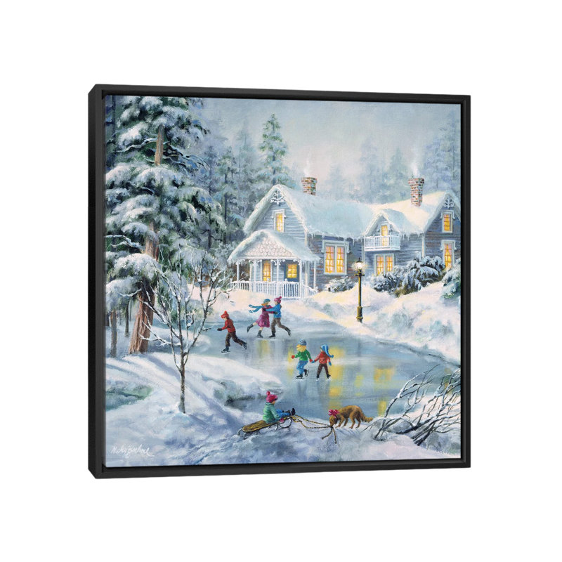 «A Fine Winter» par Nicky Boehme, impression sur toile tendue, H 26 po x l 26 po x p 1,5 po, Toile avec cadre noir