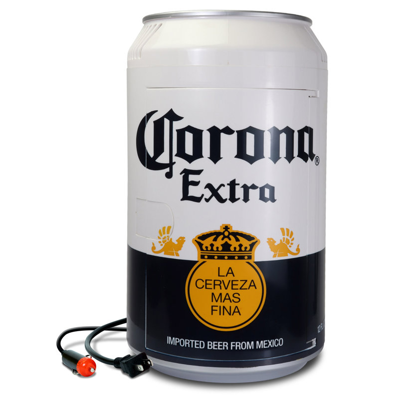 Corona 8 Can Portable Mini Fridge 12V DC 110V AC 5.4L Cooler, White