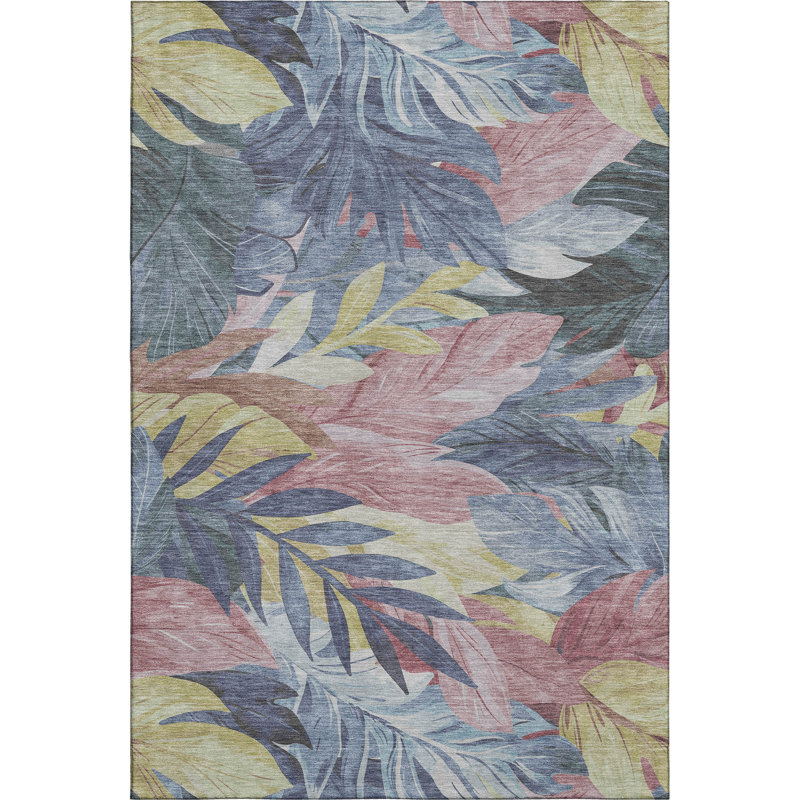 Premium Machine Washable Sykora AMF1493 Floral Rug, Rectangle 10' x 14'