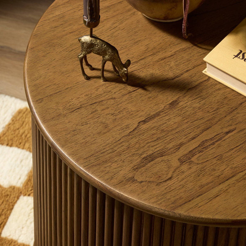 Ona End Table-Amber Mindi Veneer, Smoked Black Mindi Veneer