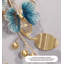 35.43" Golden Blue Free Form Metal Wall Clocks