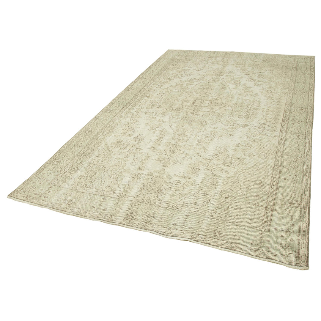 Vintage Beige Vintage Wool Handmade Area Rug