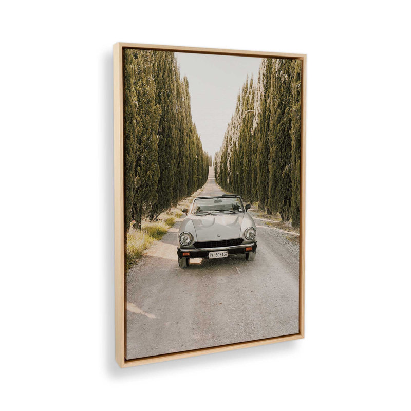 Impression sur toile roulée Tuscan Road Trip, H 12,75 po x l 8,75 po x P 1,75 po, Cadre américain en érable flottant