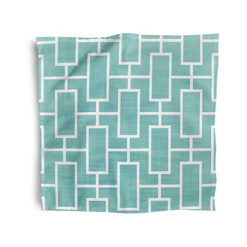 Caleb-Jay Polyester Geometric Square Napkin, Teak