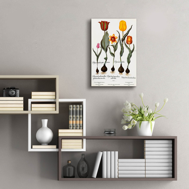 «Tulips» par Art Licensing Studio, art mural en verre acrylique épique, 16 po x 24 po, H 24 po x l 16 po
