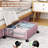 Under Bed Storage Containers with Wheels, Tool-free Assembly Metal Storage Drawers for Clothes, Shoes and Blankets, 2 Pack (Pink)