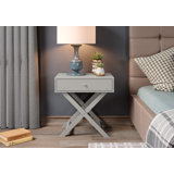 Garo 1 Drawer X cross leg Bedside Table, Side Table, End Table