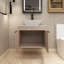 Meuble-lavabo simple 24 po avec lavabo en céramique et plateau en pierre blanche Lency