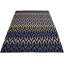 Tapis bleu en laine fait à la main de conception unique 9 pi 4 po x 12 pi 3 po Linzy