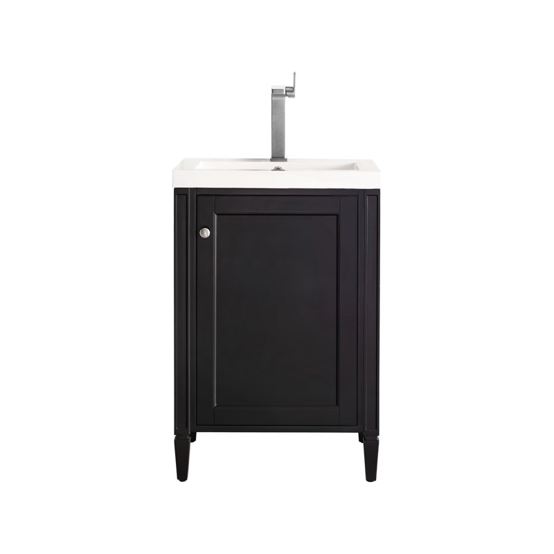 Meuble-lavabo simple l 24 po Britannia, Onyx noir
