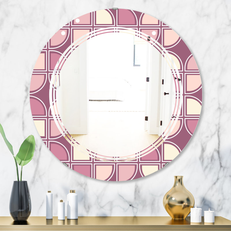 Miroir mural moderne sans cadre, H 23,6 po x l 23,6 po, Conception triple C