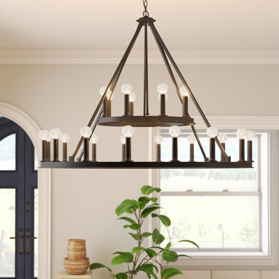 Pekalongan Dimmable Wagon Wheel Chandelier