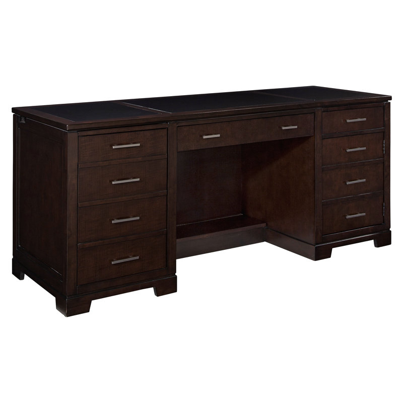 Crédence Hekman Furniture avec dessus en cuir à trois panneaux