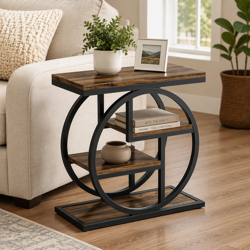 4-Tier End Table, Industrial Side Table