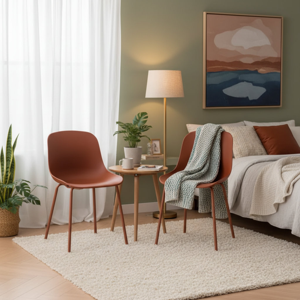 Meli Dining Chair, Brick-red