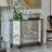 Silver Foil Hand-Painted Accent and Buffet Cabinet