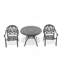 Ensemble de 3 meubles de patio en aluminium coulé avec coussins bruns-778142999