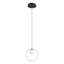 Luminaire suspendu en laiton et noir à 1 lumière Renley