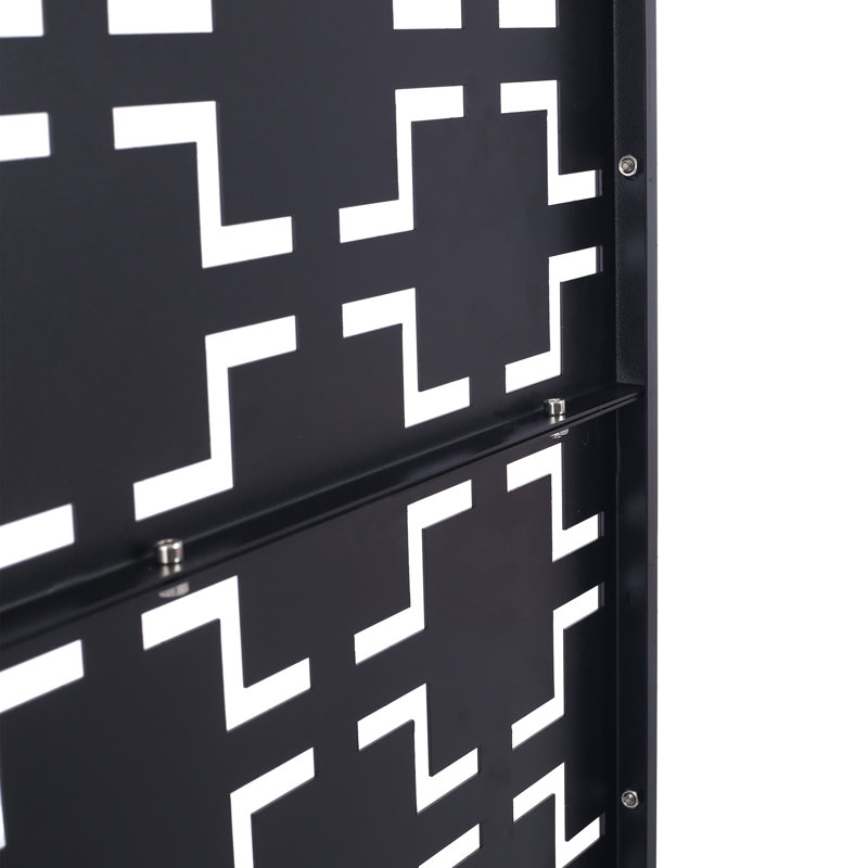 Outdoor & Indoor Privacy Screen Metal Privacy Screen, Jet Black